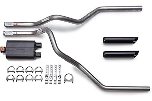 MAGNUM EXHAUST Flowmaster Original 40 Mandrel-Bent Dual Truck Exhaust Kit with Black Tips