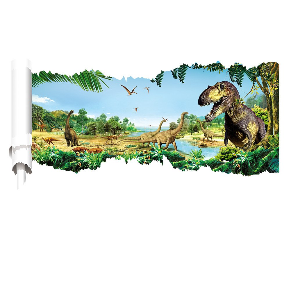3D Removable Wall Mural for Home Decor - The World of Dinosaur 2