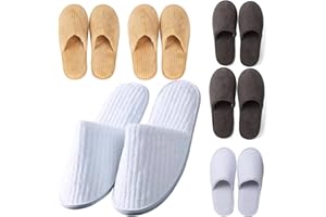 LILIGLORIS Spa Slippers for Guests, Washable Reusable Disposable Slippers for Women Men, Jacquard Fleece Closed-Toe Design for Hotel, Bathroom, Bedroom, Wedding, Travel, SPA Bulk Slippers for Guest Use