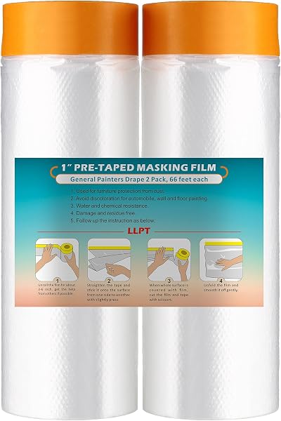 LLPT Tape and Drape Pre-Taped Masking Film 2-Pack 150cm x 20m MFT1502