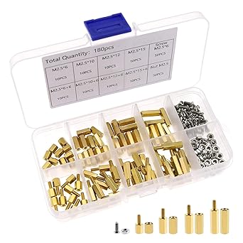 YINETTECH - 180 piezas M2.5 M2.5 Múltiples macho-hembra ...