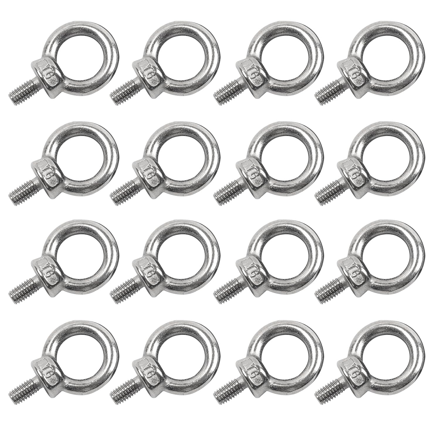 21pcs m6 eye bolt,eye screws 304 stainless steel male thread lifting ring eye bolts,eye bolts heavy duty,for living lifting and various engineering lifting equipment