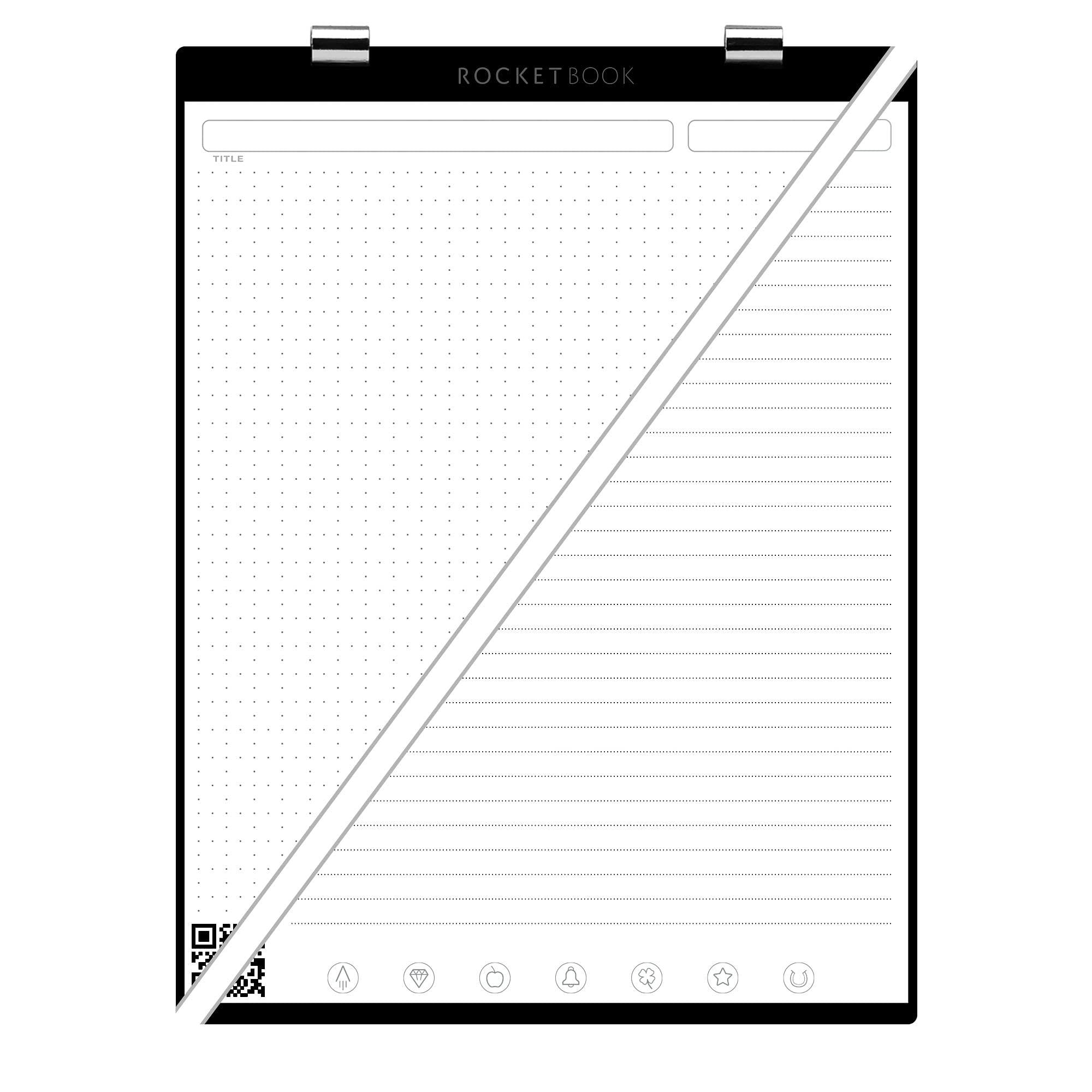 Rocketbook Orbit Letter Page Pack - Smart Reusable Legal Pad - Dot-Grid & Lined, White