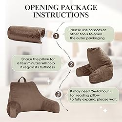 downluxe Reading Pillow with Arms, Back Pillow for
