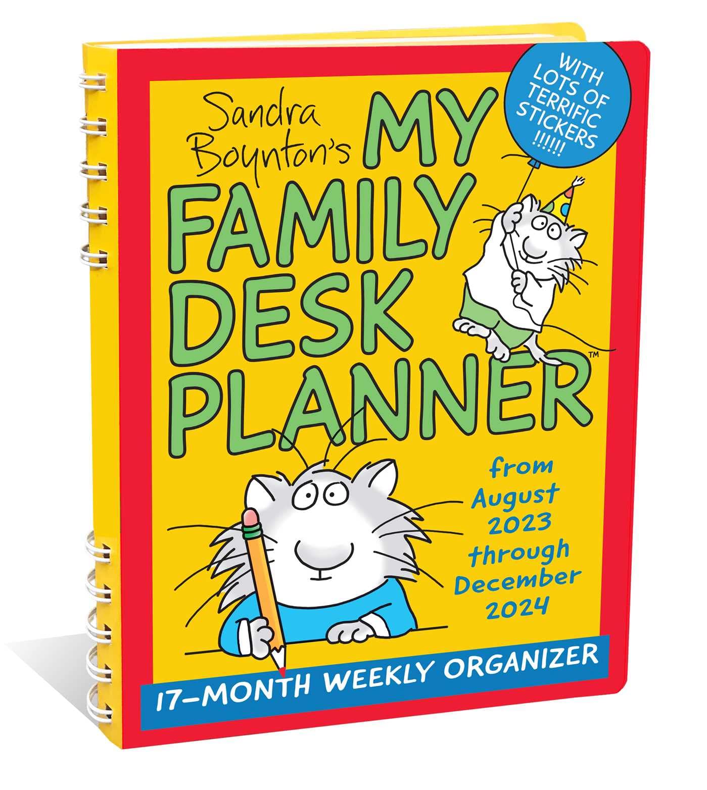 Sandra Boynton's My Family Desk Planner 17-Month 2023-2024 Weekly/Monthly Organizer Calendar