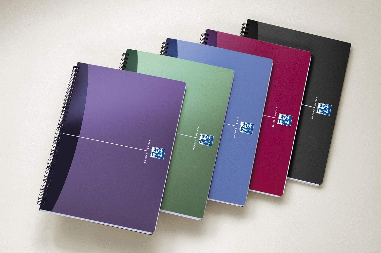 Oxford Urban Mix - Lot De 5 Cahiers A5 à Spirales - 180 Pages Lignées 7mm - Couverture Polypro - Couleurs Assorties