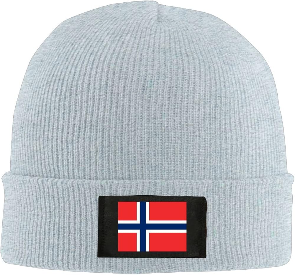 ReBen Men's/Women's Norway Flag Warm Winter Knit Plain Beanie Hat Skull