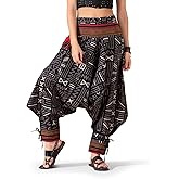 The Veshti Company Women's Printed Summer Harem Pants, Cotton Boho Hippie Casusal Oversized Palazzo Joggers for Women