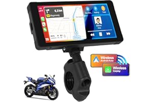 auometo 2024 Newest Portable Carplay Screen for Motorcycle 5.5 inch Touch Screen with Wireless Car Play & Wireless Android Au