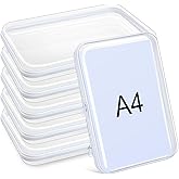 Sanwuta 6 Pcs Clear Hard Zipper Case Plastic Zipper Pouches Transparent Makeup Bag Pencil Case Pouches Toiletry Diaper Bag for Travel Toy Storage Organizer Bins(White,12.6 x 9 x 2 Inch)