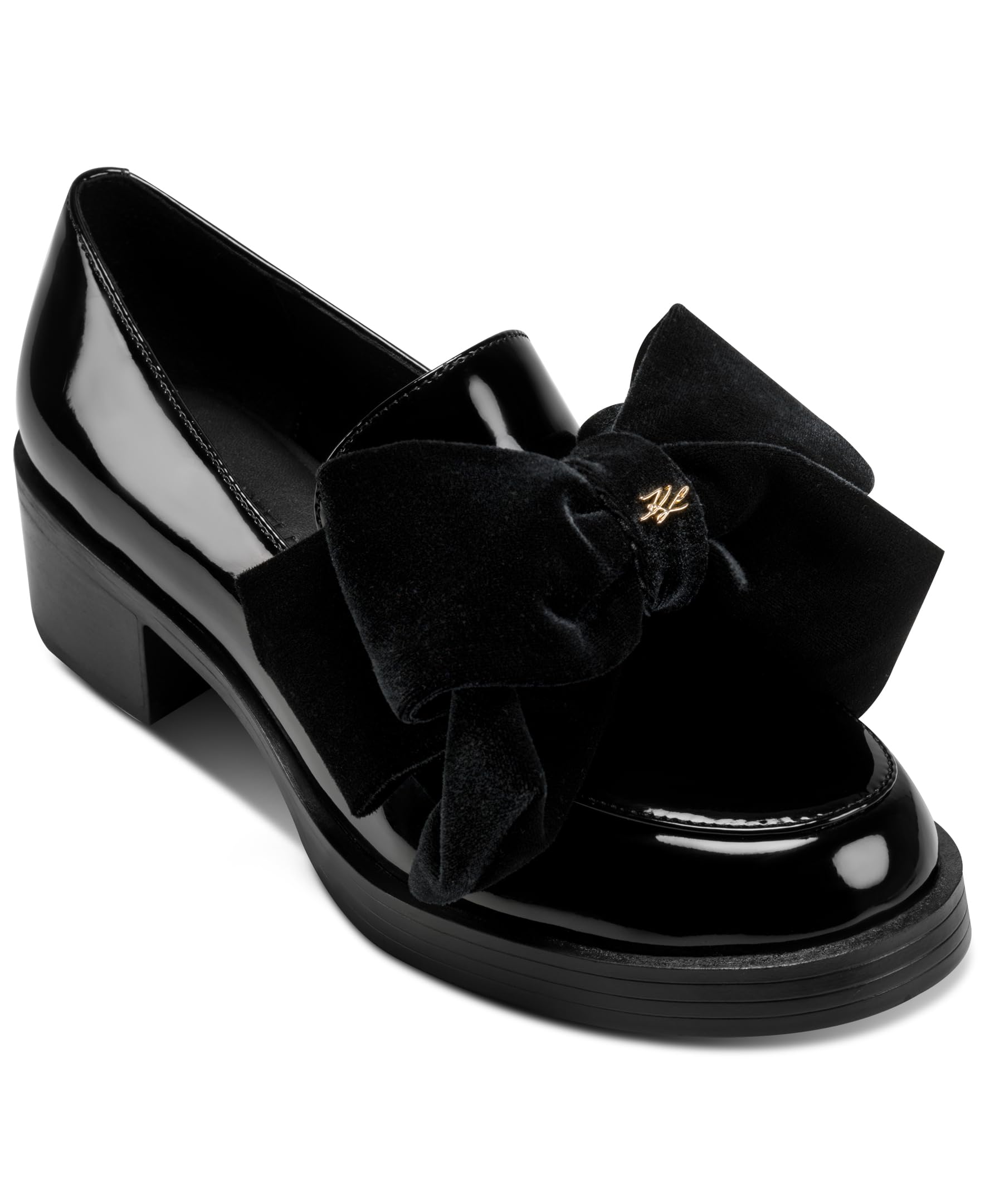 Karl Lagerfeld Paris Women’s Camilla Bow Loafer, Black, 8