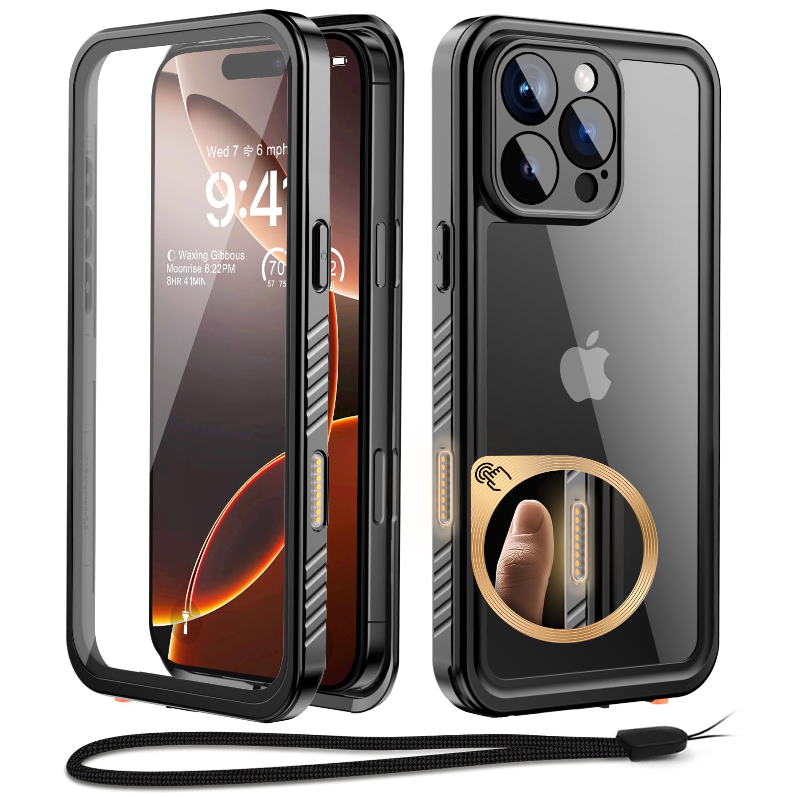 Beeasy for iPhone 16 Pro Max Case Waterproof, Shockproof, Dustproof, Built-in Screen Protector, 360 Degree Full Body Protection, Heavy Duty Hard Armour Cover, 6.9" Black