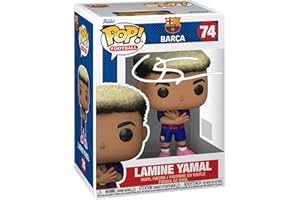 HOFSM.COM HALL OF FAME SPORTS MEMORABILIA Lamine Yamal #74 Facsimile Signed Reprint Laser Autographed Funko POP! Soccer FC Barcelona Figurine with Protector Case