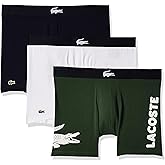 Lacoste mens Cotton Stretch Big Croc Print Boxer Briefs, 3-pack
