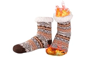 COOVAN Mens Fuzzy Slipper Socks Warm Winter Cozy Fluffy Cabin Thermal Fleece Soft Comfy Thick Non Slip Home Socks