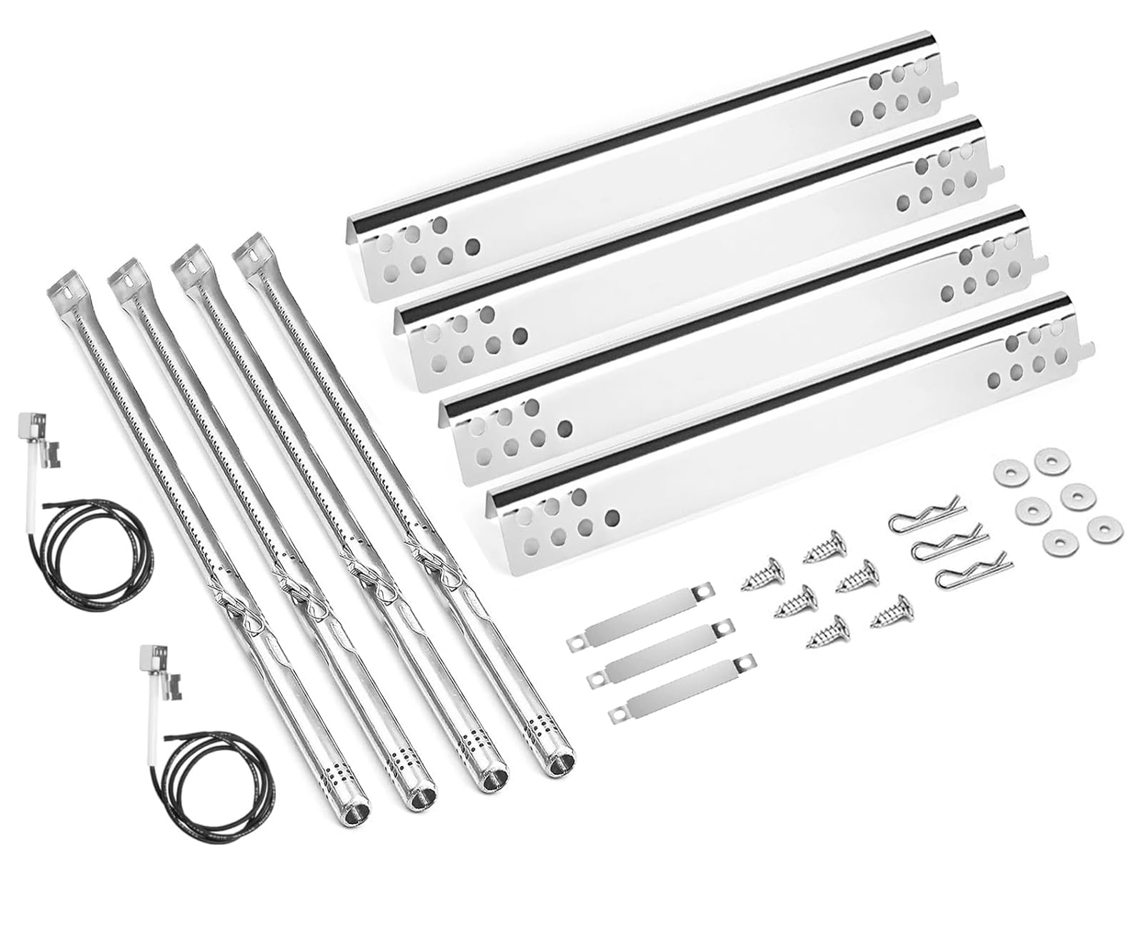 Kit Ricambi Per Griglia Charbroil 4 Bruciatori - Tende Calore G470-0004-W1A, Bruciatori G470-5200-W1, Tubi E Accenditori, In Acciaio Inossidabile, Sostituzione Performance Series