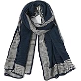 Runtlly Men's Winter Cashmere Scarf Stripes Warm Soft Scarves with Tassel Luxurious Winter Scarf For Men Women