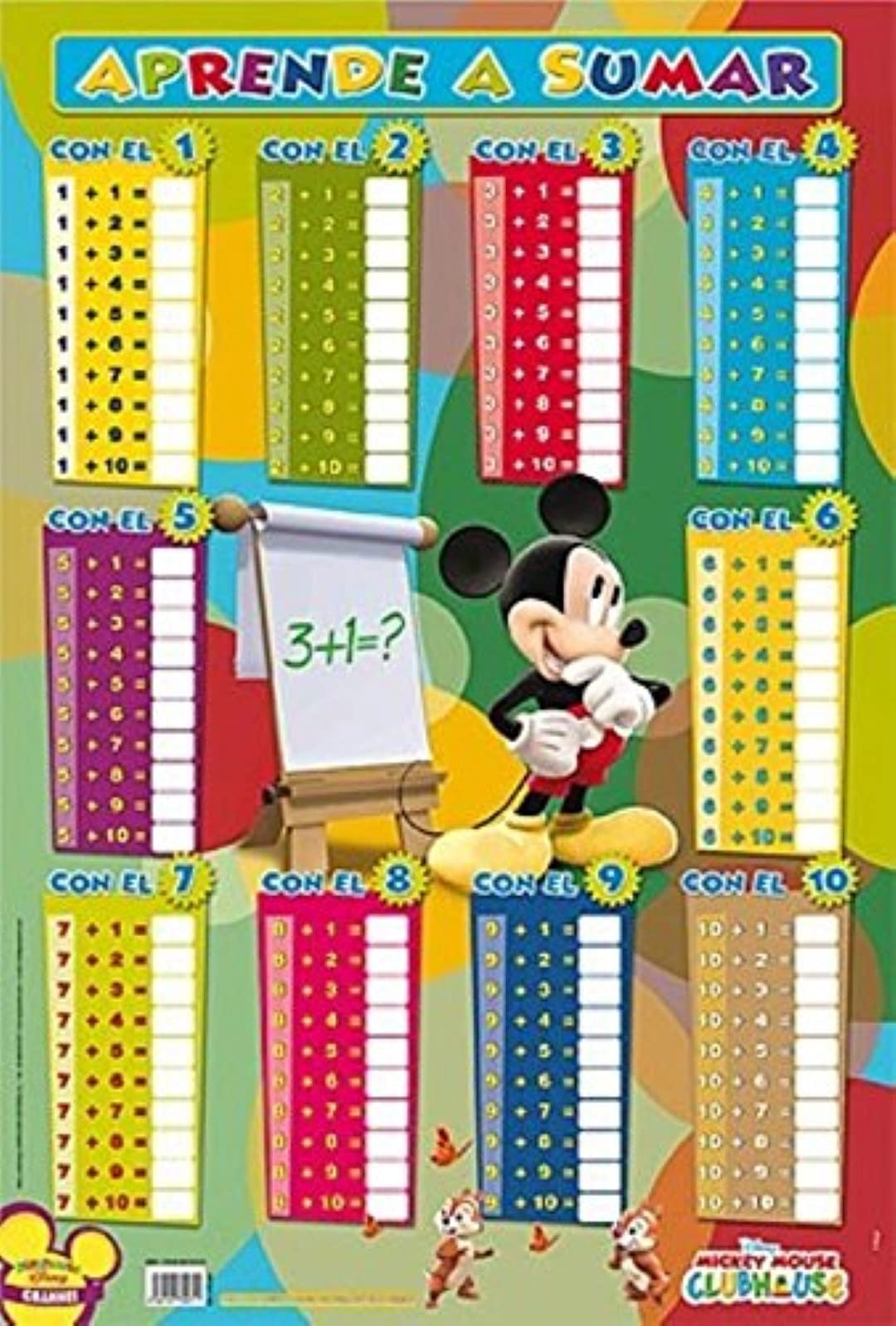 Grupo Erik Desk Mat Learn Plus Calculation with Mickey