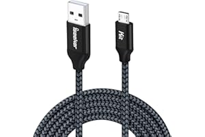 iSeekerKit Micro USB Cable 15FT, Extra Long Durable Braided Type A Male to Micro-B Male Charging Data Cord Compatible for S6 S7 Edge, Controller, BLU, Smartphone