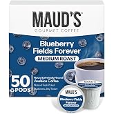 Maud's Blueberry Flavored Medium Roast Coffee Pods 50ct | Flavored Coffee in Single Serve Pods &ndash; 100% Arabica Beans, Compatible with Keurig Coffee Makers