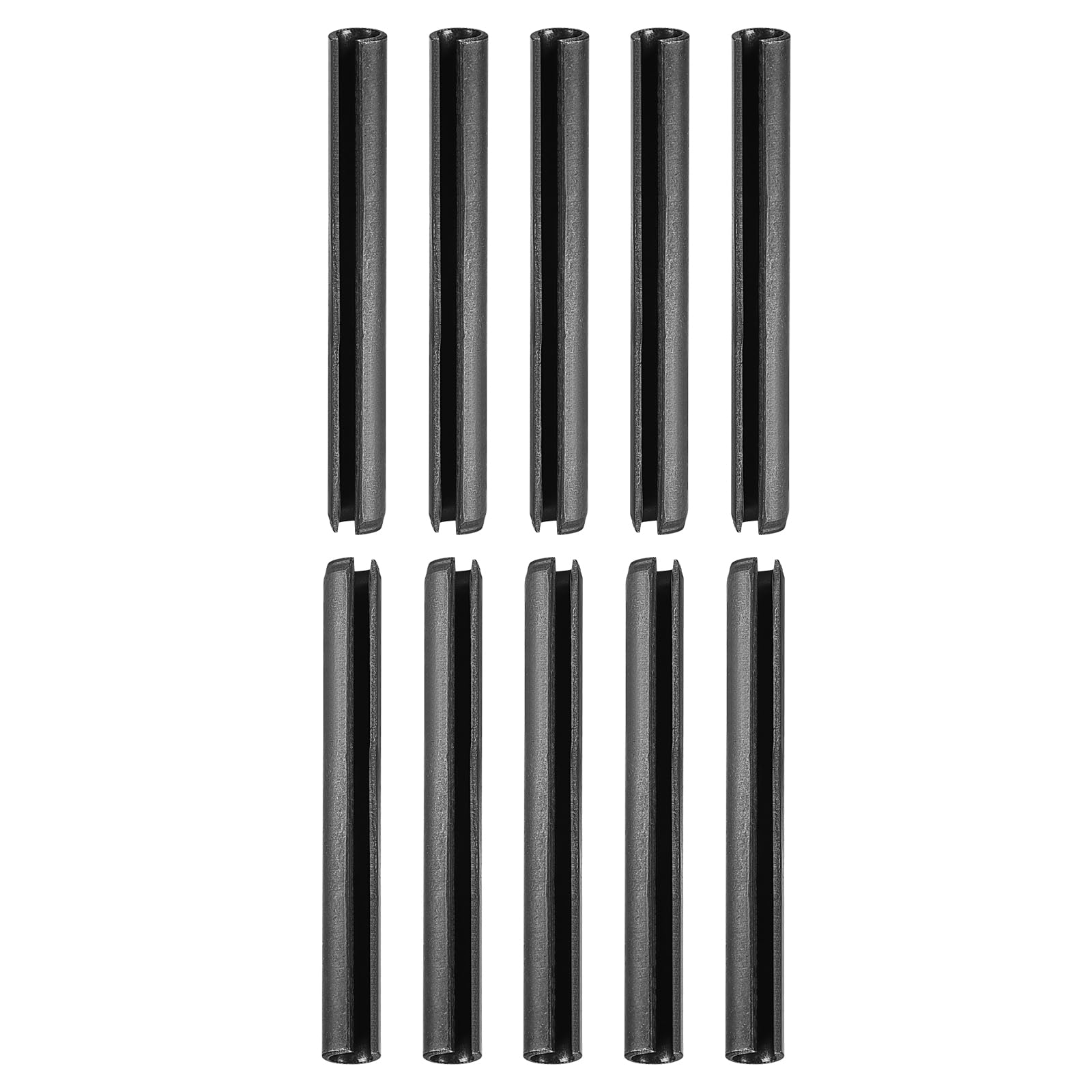 DTGN 6mmx60mm(DxL) Slotted Spring Pin - 30Pack - Good for Home Machine Fastener - 65Mn Spring Dowel Tension Roll Pin - Black