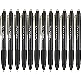 Volcanics Retractable Erasable Gel Pens Soft Black 12 Pack, Click Erasable Gel Ink Pens for Smooth Writing & Easy Erasing, Refillable Erasable Click Pens for School Office Supplies