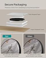 SONGMICS Round Mirror 40.7 cm Black Aluminum Frame LWM104B01 view 6