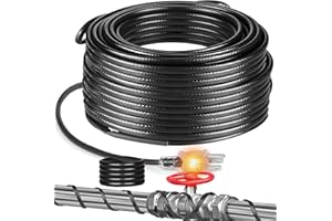 SGNJT Heat Tape, 50FT -140FT Deicing Heating Cable,Pipe (Metal and Plastic) Freeze Protected Water Pipe Heating Cable, Self Regulating Temperature, with Mounting Buckle, 120V 8W/ft
