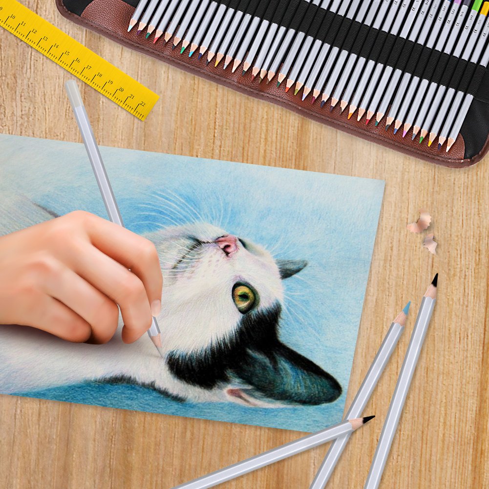 GHB 48 Colori Matite Colorate Matite Colore Matite Disegno Matite Multicolore per Pittura Disegno con Roll Up Canvas Matita Wrap Amazon Cancelleria e