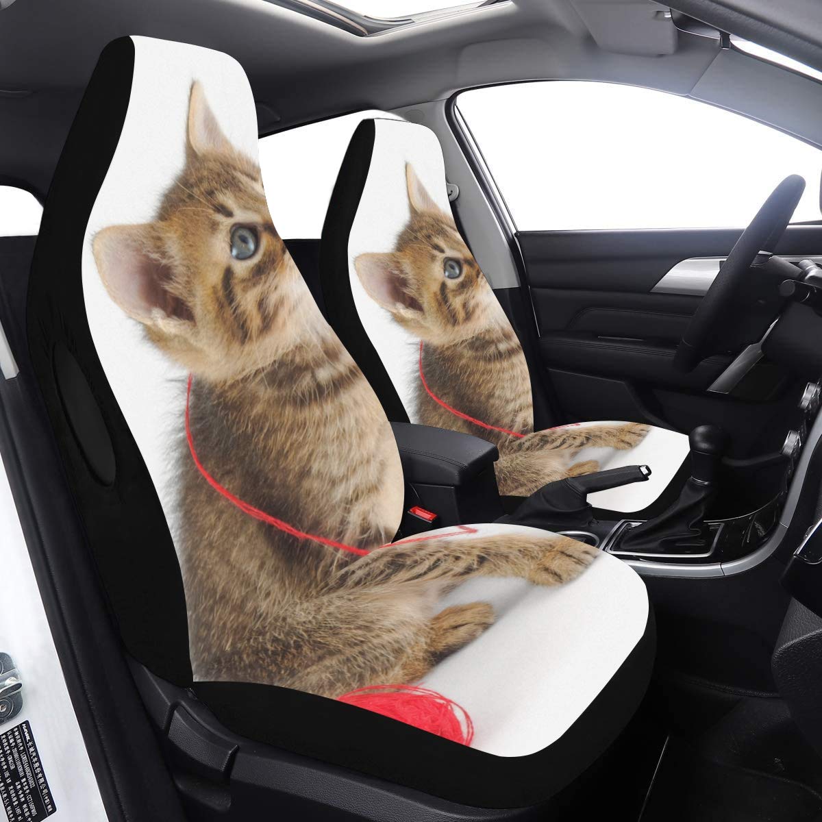 Car Seat Car Cover Naughty Pet Cute Cat XL Car Seat Protector 2 Pcs Universal Fit