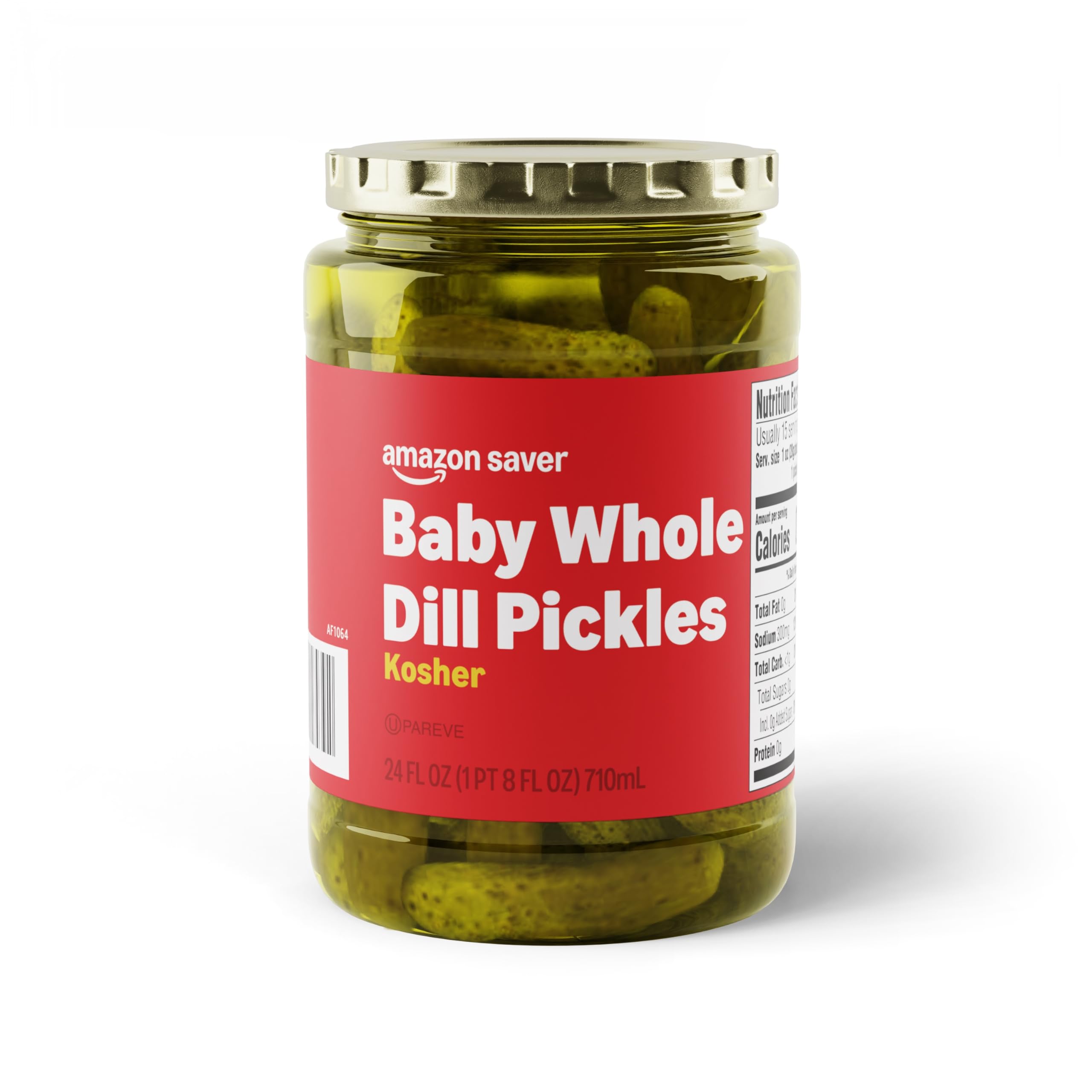 Amazon Saver, Kosher Baby Whole Dill Pickles, 24 Fl
