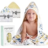 Momcozy Hooded Baby Towel, 2 Pack Baby Bath Towel Set with Large 35 X 35 Inch, Super Soft Cotton and Hooded Towel for Newborn