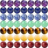 7 Chakra Natural Stone Beads 100pcs 8mm Round Genuine Real Stone Beading Loose Gemstone Amethyse Color Mixed DIY Smooth Beads