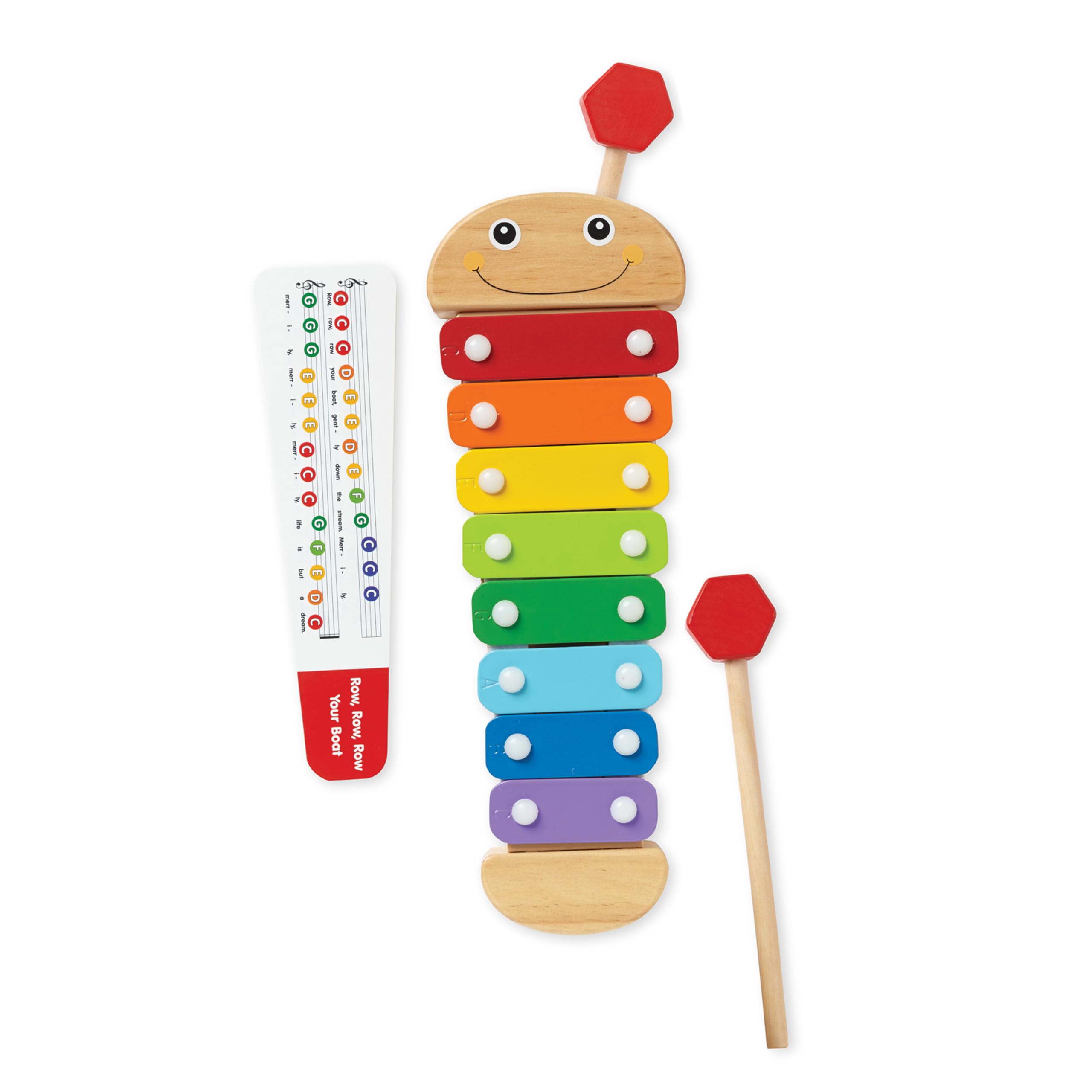 Melissa & Doug Caterpillar Xylophone Musical Toy with Wooden Mallets 15.25