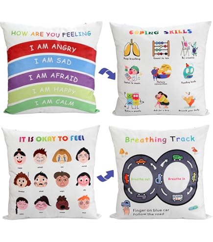 Fundas De Almohada De Regalo De Psicología, Regalos De Salud Mental Para Psicólogo, Psiquiatra, Terapeuta, Psicología Mayor, Funda De Cojín De Rueda De Sentimientos, Ideas De Regalo De Cumpleaños De