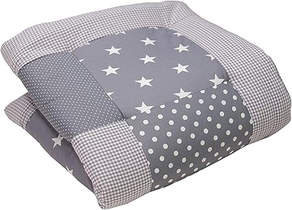 Ullenboom Tapis D Eveil Et Matelas Pour Parc Bebe Etoiles Grises 80x80 Cm Tapis Sol Bebe Patchwork Motifs Pois Et Vichy Amazon Fr Bebes Puericulture