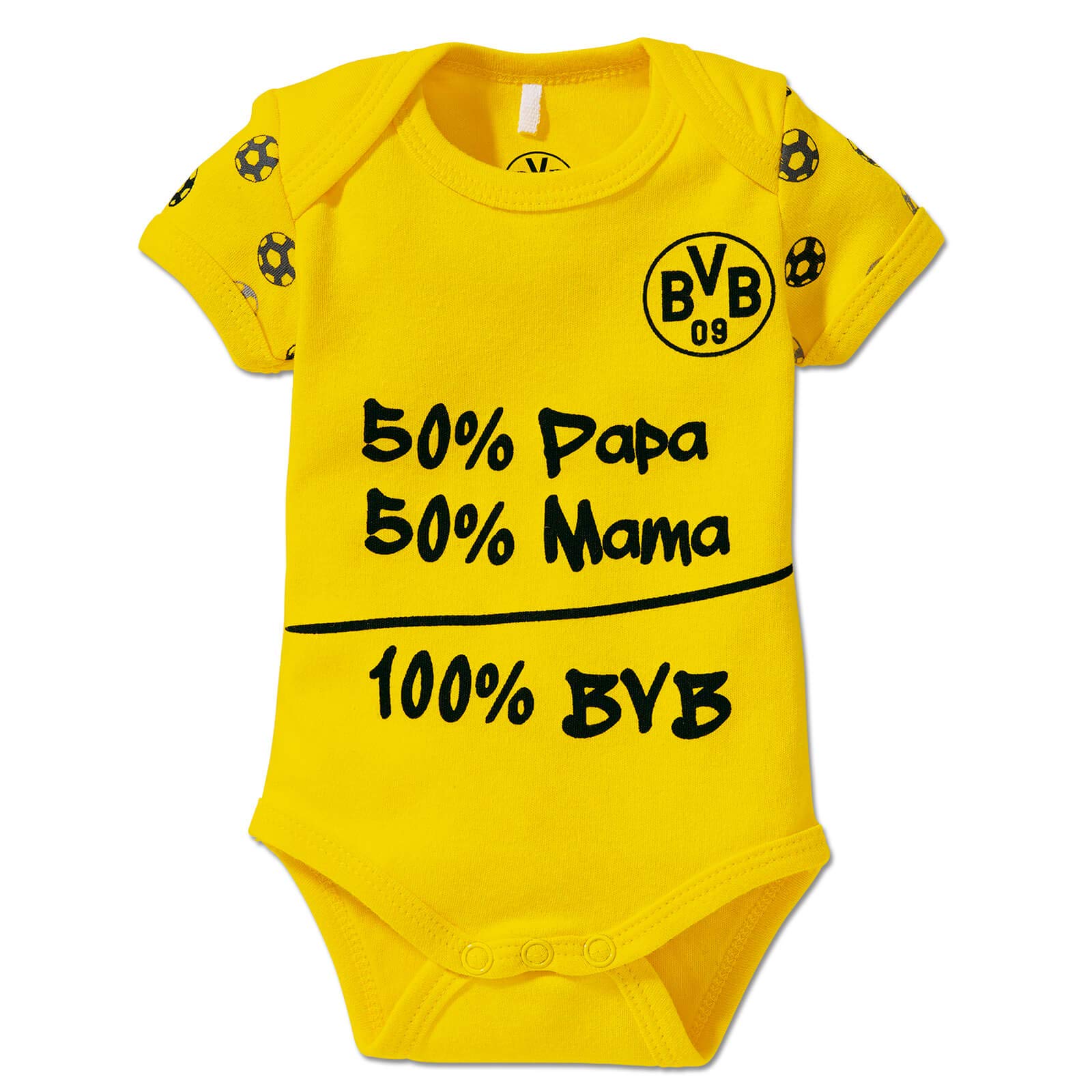 Borussia Dortmund, Romper 100 % BVB, black-yellow, 74/80