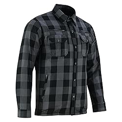 Men Motorcycle Flannel Shirt Sporty Armored Kevlar