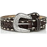 ARIAT unisex-adults Ariat Arrow Billet Floral Inlay Buck Stitch Belt