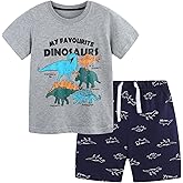 Bumeex Toddler Boy's Cotton Short Sleeve T-Shirt and Short Set 2-7Y