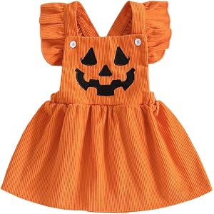 YINGISFITM Thanksgiving Baby Girl Outfit Fly Sleeve Turkey Overalls Dress | Baby Girl Thanksgiving Outfit Sleeveless Backeles