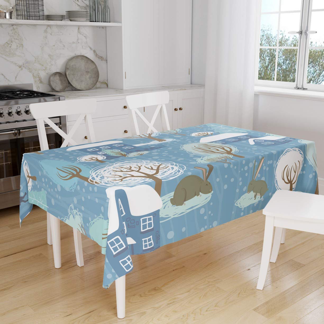 Le Jardin du Lin Kitchen Decoration, Tablecloth, 140 cm x 160 cm, Designed and Manufactured in Turkey