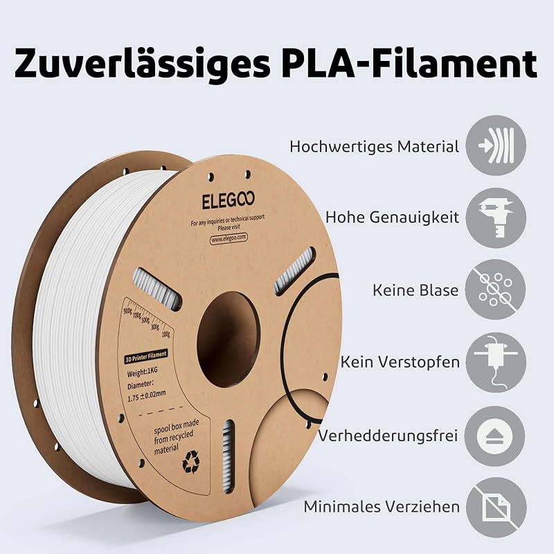 PLA Filament 1.75mm, 3D Drucker Filament PLA Gelb 1KG