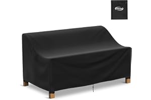 ADBAOBO Patio Furniture Covers Waterproof 100%, UV & Wind-Resistant Outdoor Sofa Cover Heavy Duty 900D Polyester and Air Vent, Fits to 3-Seats Outdoor Couch/Bench (79" W x 37" D x 35" H, Black)