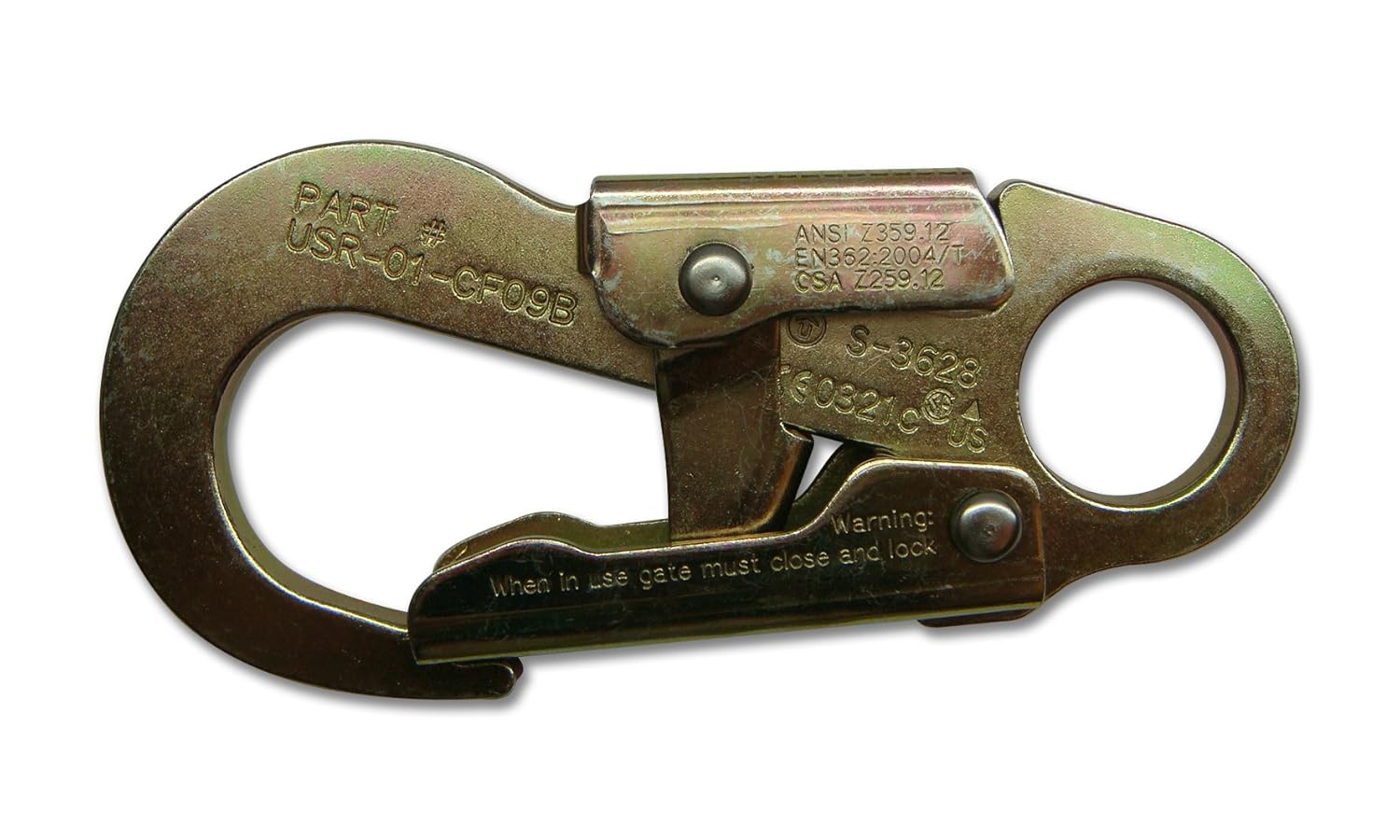 US Rigging USR01CF09B ANSI Certified Steel Snap Hook, Double Action