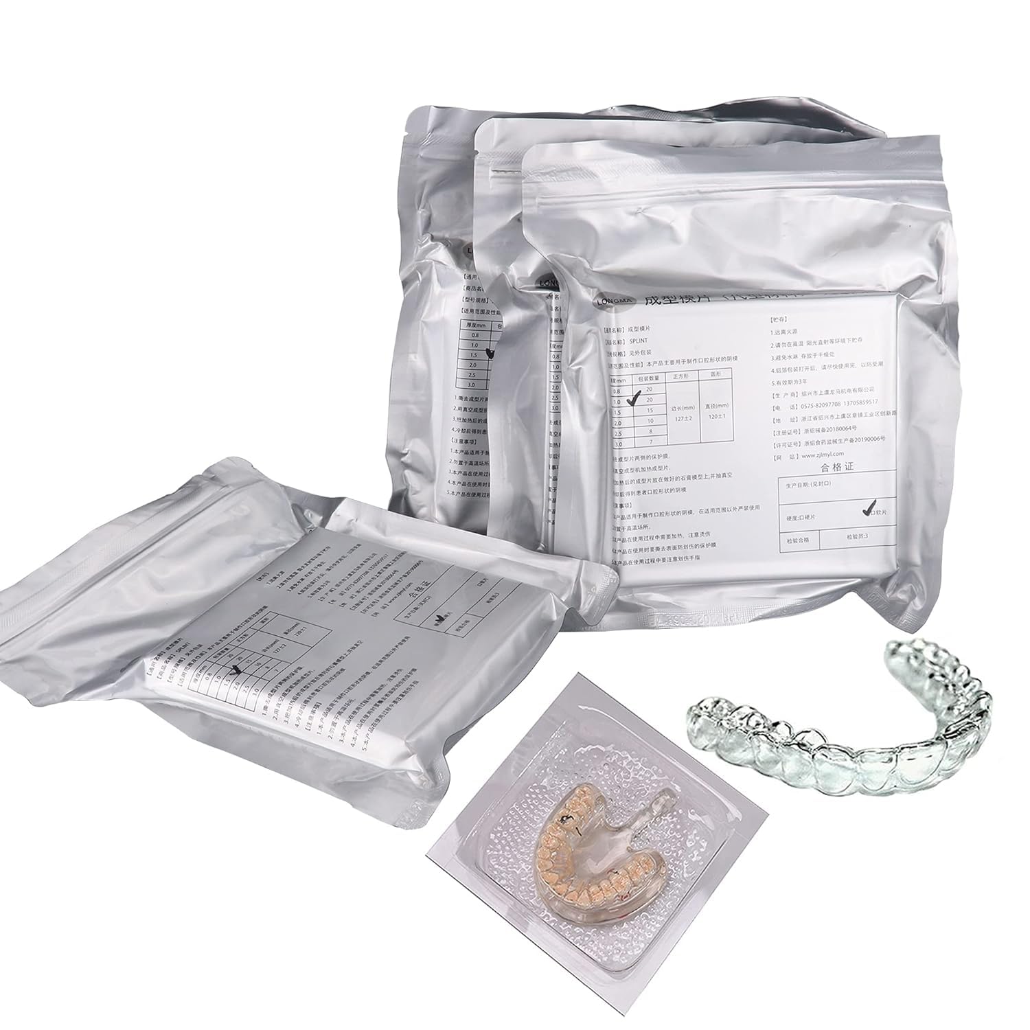 ORILA Lab Splint Thermoforming Material for Vacuum Forming Soft Hard 1/1.5/2mm (1.5mm, Soft)