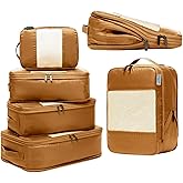 6-Pack Large Compression Packing Cubes for Travel - Lightweight Compression Packing Cube Set, Water-Resistant Luggage Organizer Bags & Suitcase Organizers, Travel Cubes for Carry-On, Checked Luggage