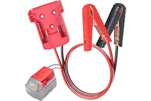 ACEANEA Jumper Cable Clamp with Adapter,Compatible Mil.waukee M18 18V Battery Jumper Starter,Automotive Booster Cables 8AWG 2FT Silicone Wire,Temperature Resistant 200℉,For Power Tool Booster Accessories