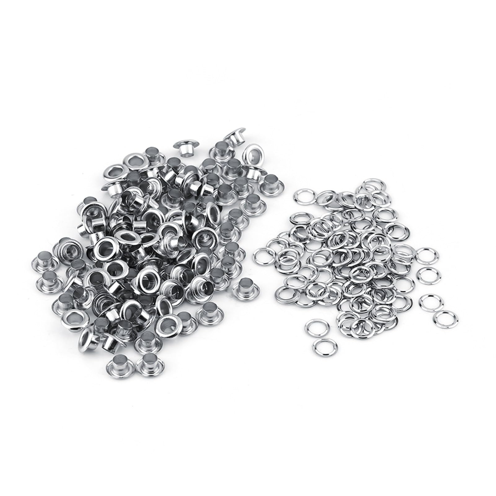 Fdit 100Pcs Grommet Eyelets 5mm Grommet Tool Kit Metal Grommets Eyelets with Washers for Leather Arts & Crafts Shoes Clothes(Silver)