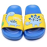 MEMON Toddler Little Kids Dinosaur Beach/Pool/Shower Slides/Anti-Skid Home Bath Slippers/Cute Summer Outdoor Shoes for Girls and Boys